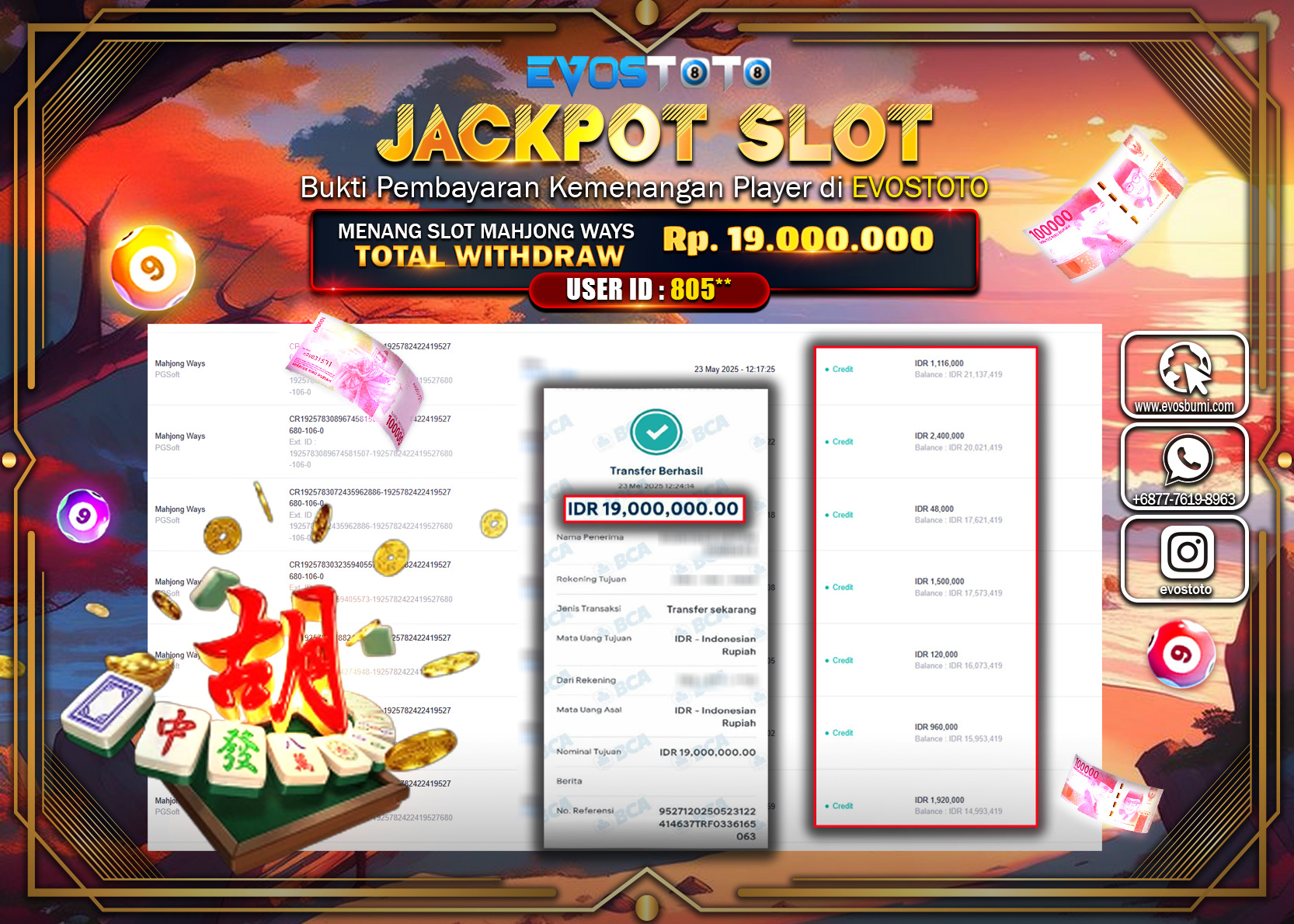 PEMBAYARAN JACKPOT SLOT MAHJONG WAYS Rp19.000.000 DI BAYAR LANGSUNG !