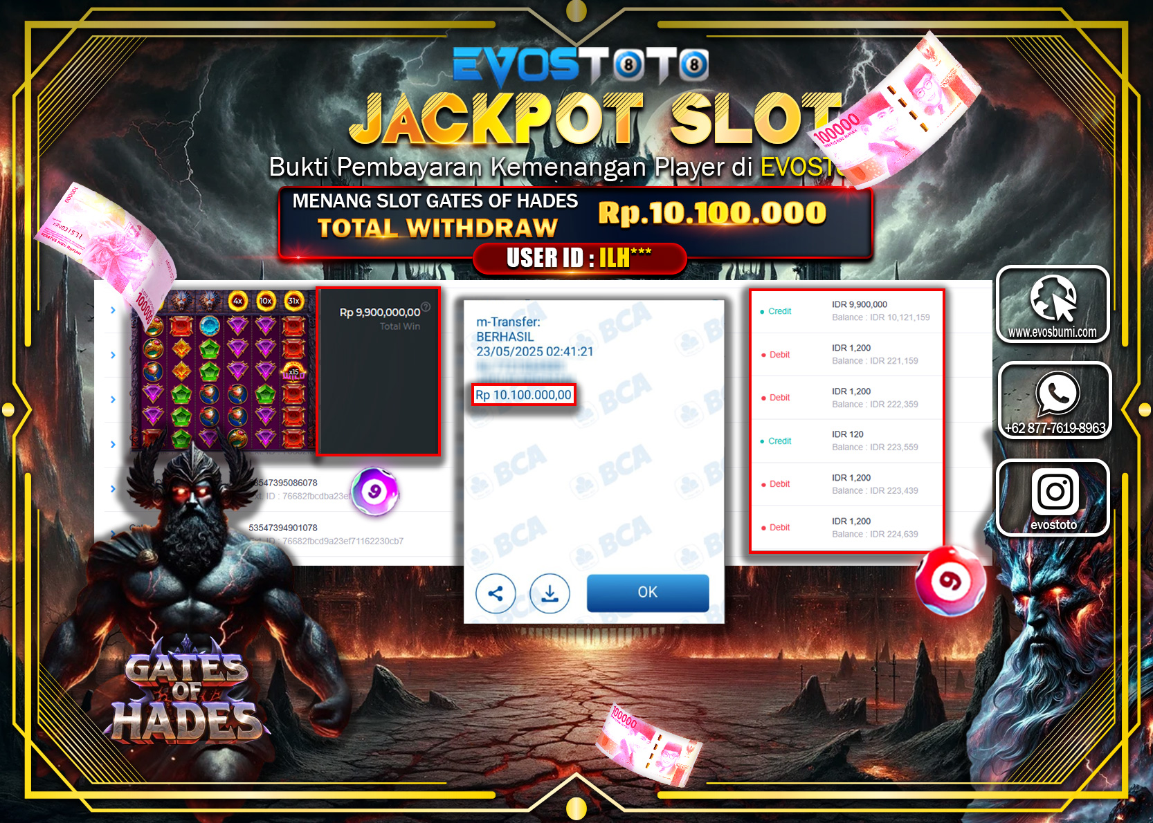 PEMBAYARAN JACKPOT SLOT GATES OF HADES Rp10.100.000 DI BAYAR LANGSUNG !