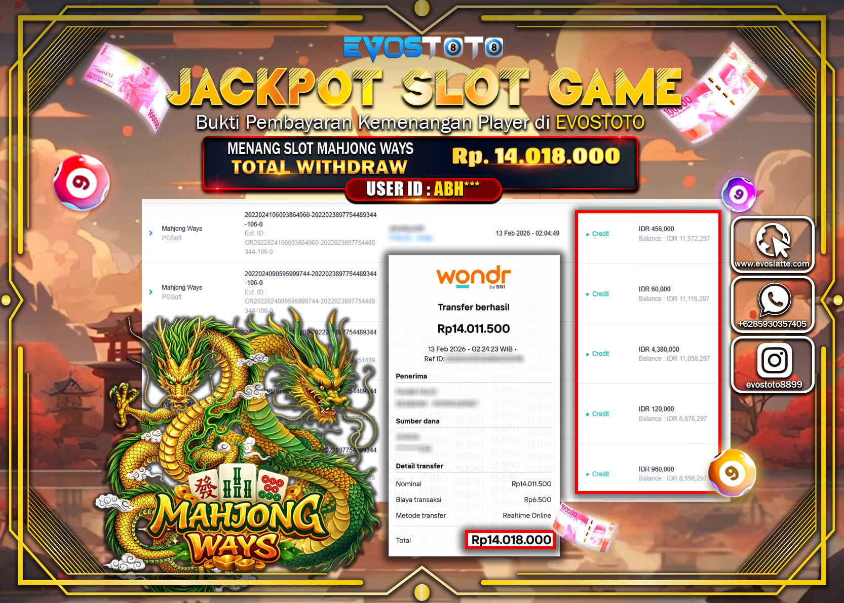 PEMBAYARAN JACKPOT SLOT MAHJONG WAYS Rp.14.018.000 DI BAYAR LANGSUNG !