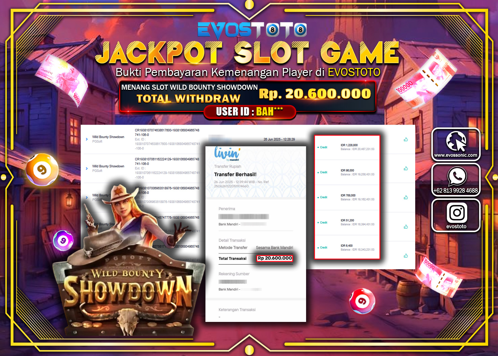 PEMBAYARAN JACKPOT SLOT WILD BOUNTY SHOWDOWN RP20.600.000 DI BAYAR LANGSUNG !