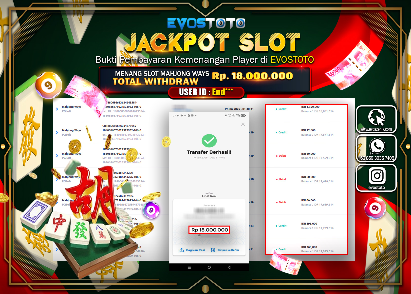 PEMBAYARAN JACKPOT SLOT MAHJONG WAYS Rp.18.000.000 DI BAYAR LANGSUNG !