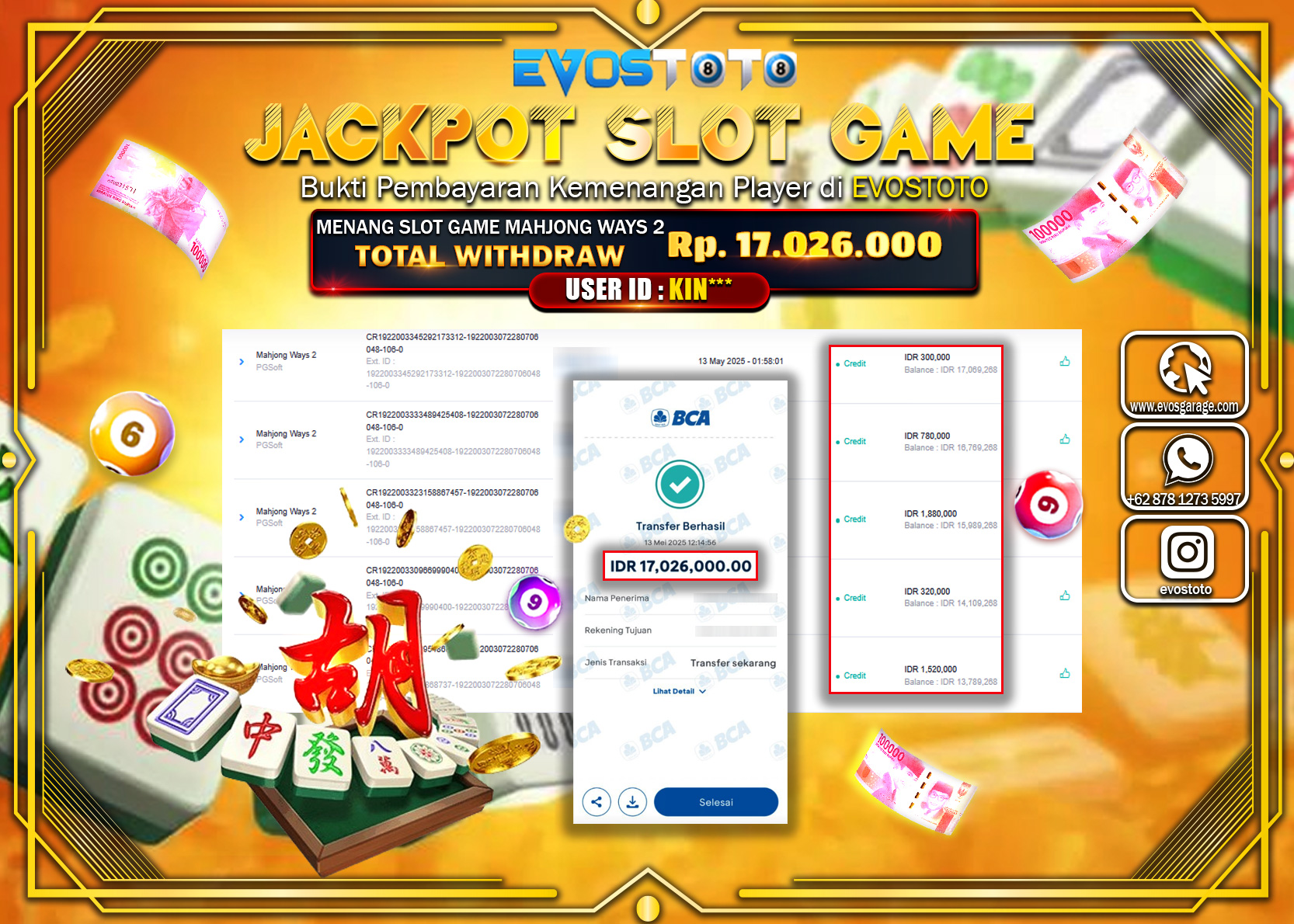 PEMBAYARAN JACKPOT SLOT MAHJONG WAYS 2 Rp.17.026.000 DI BAYAR LANGSUNG !