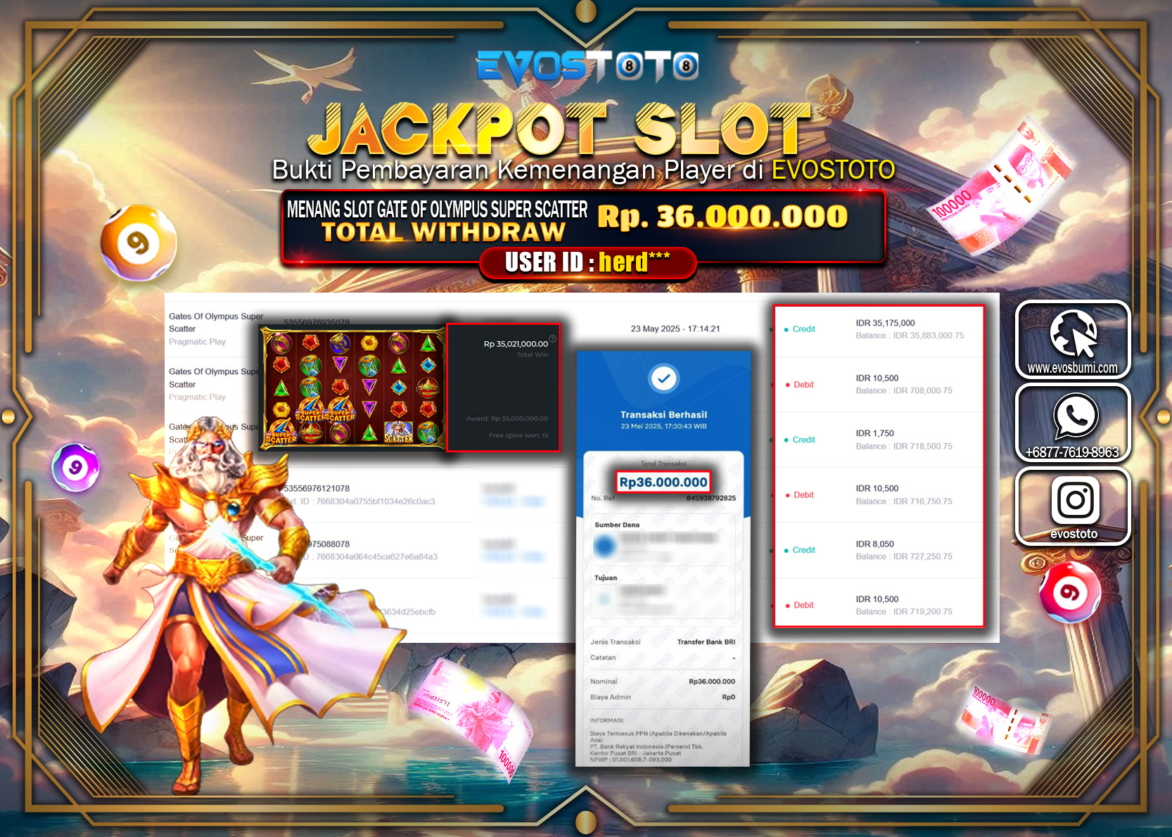 PEMBAYARAN JACKPOT SLOT GATES OF OLYMPUS SUPER SCATTER Rp.36.000.000 DI BAYAR LANGSUNG !