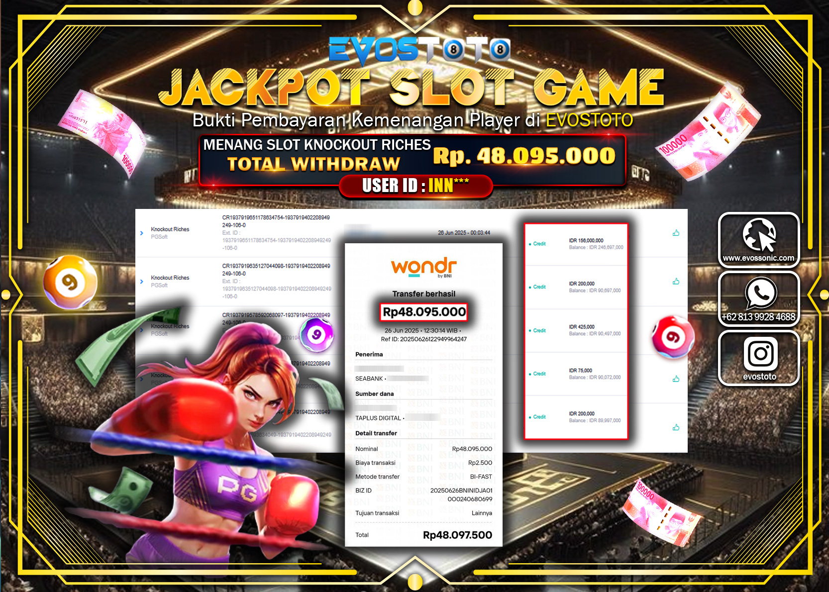 PEMBAYARAN JACKPOT SLOT KNOCKOUT RICHES RP48.095.000 DI BAYAR LANGSUNG !