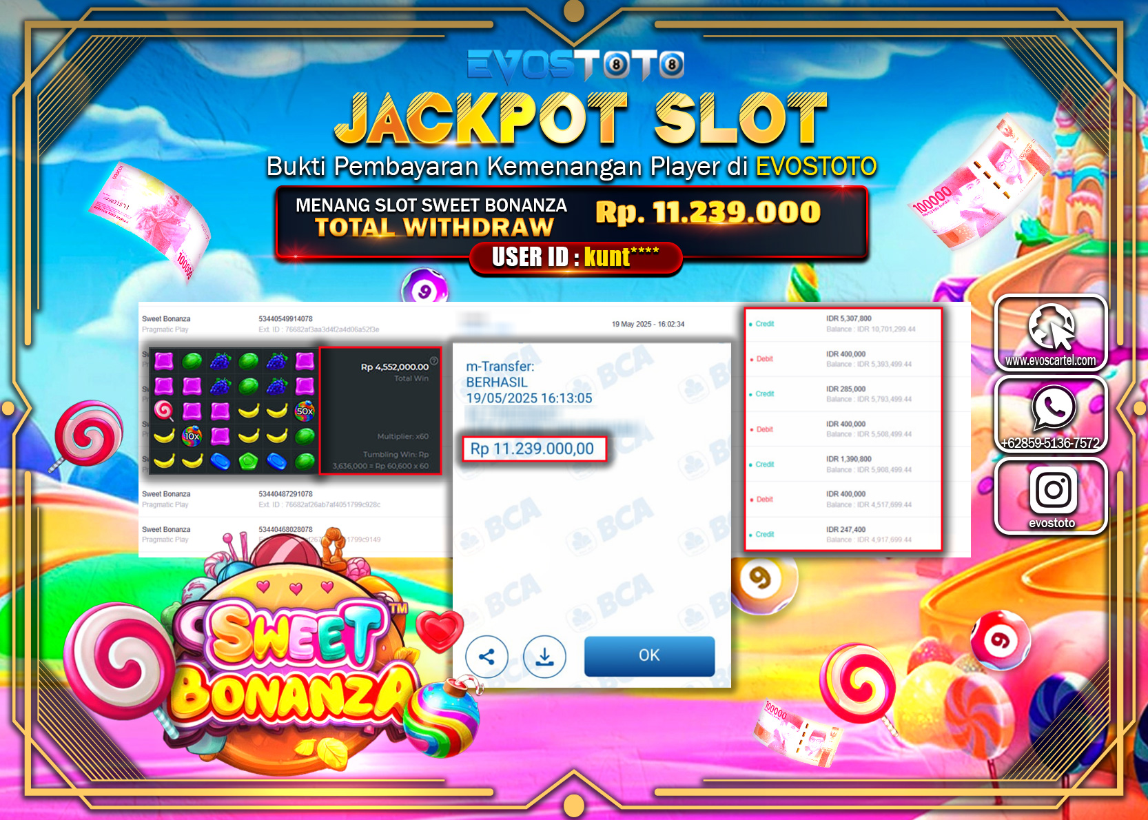 PEMBAYARAN JACKPOT SLOT SWEET BONANZA Rp11.239.000 DI BAYAR LANGSUNG !
