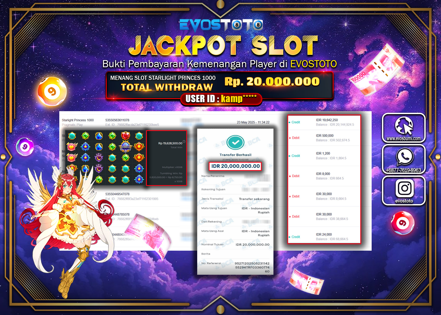 PEMBAYARAN JACKPOT SLOT STARLIGHT PRINCESS 1000 Rp.20.000.000 DI BAYAR LANGSUNG !